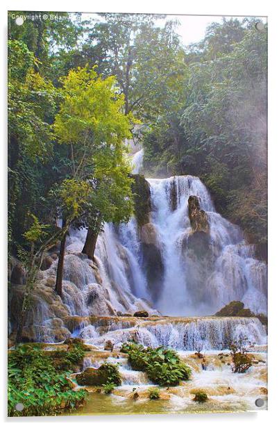  Kuang Sii Waterfall  Acrylic by Brian  Raggatt