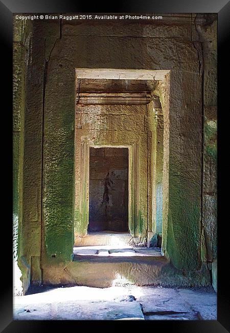  Doorways Angkor Framed Print by Brian  Raggatt