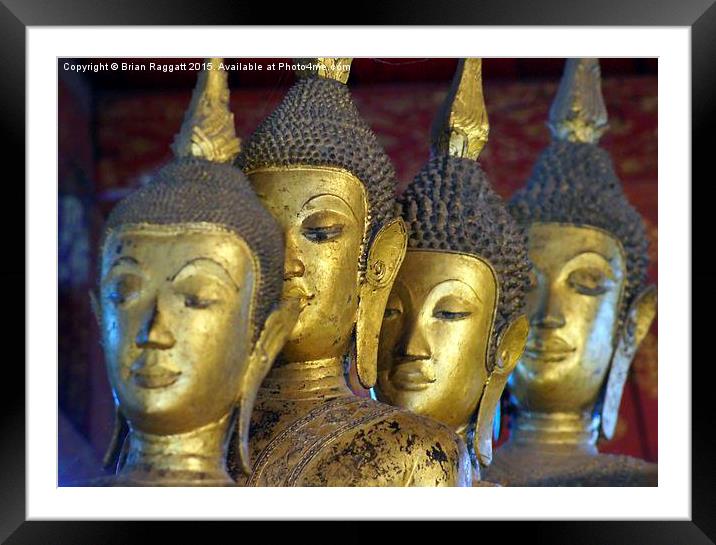  Temple Statues Luang Prabang Laos Framed Mounted Print by Brian  Raggatt