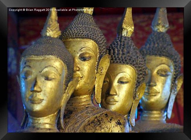  Temple Statues Luang Prabang Laos Framed Print by Brian  Raggatt