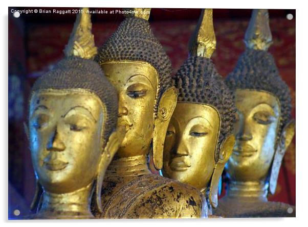  Temple Statues Luang Prabang Laos Acrylic by Brian  Raggatt