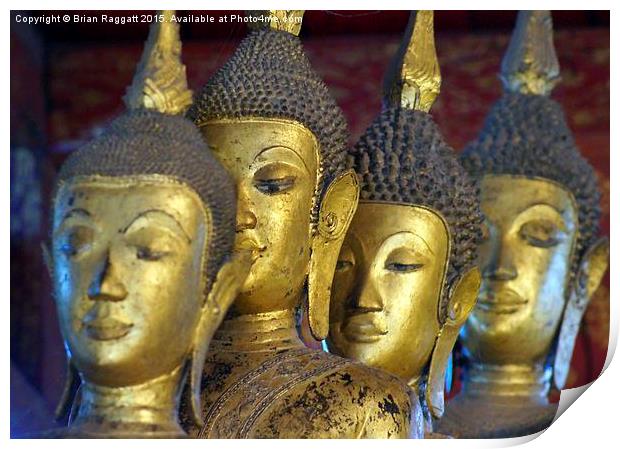  Temple Statues Luang Prabang Laos Print by Brian  Raggatt