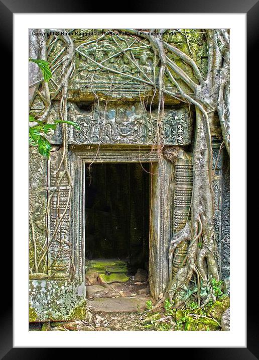  Tomb Raider Doorway Cambodia Framed Mounted Print by Brian  Raggatt