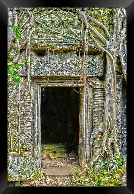  Tomb Raider Doorway Cambodia Framed Print by Brian  Raggatt