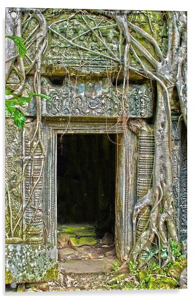 Tomb Raider Doorway Cambodia Acrylic by Brian  Raggatt