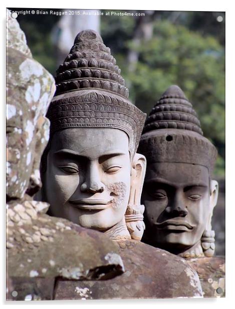  Angkor Temple Entrance Statue Heads Acrylic by Brian  Raggatt