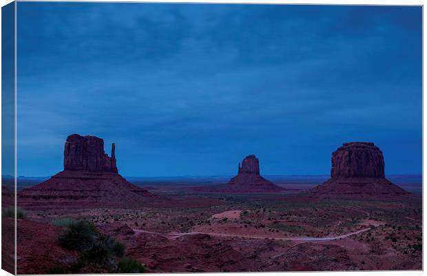 Blue hour in Monument Valley Canvas Print by Thomas Schaeffer