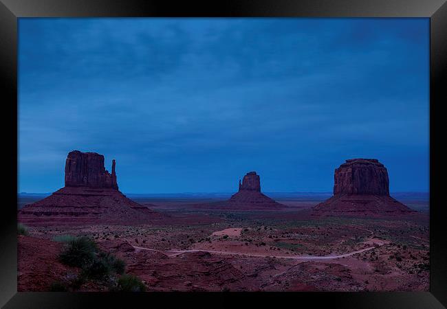 Blue hour in Monument Valley Framed Print by Thomas Schaeffer