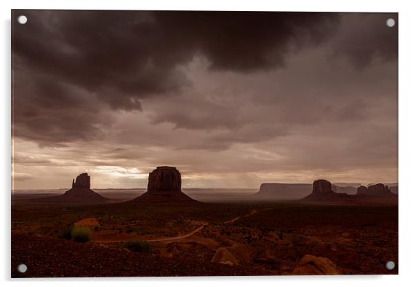 Monument Valley thunderstorm Acrylic by Thomas Schaeffer