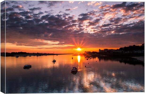  Estuary Sunset (Conway) Canvas Print by Mark Ollier