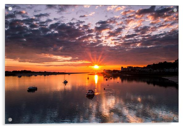  Estuary Sunset (Conway) Acrylic by Mark Ollier