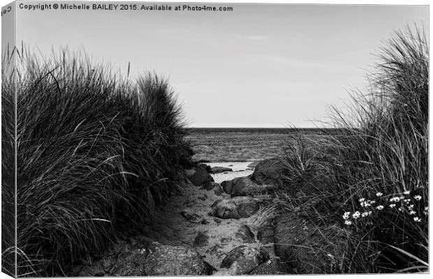  Through the Dunes to the Sea Canvas Print by Michelle BAILEY