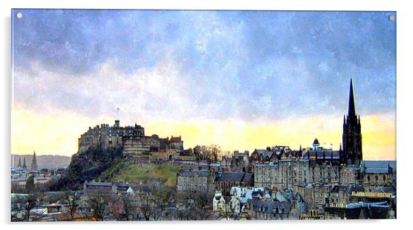  edinburgh skyline Acrylic by dale rys (LP)