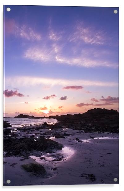 Guernsey sunset. Acrylic by chris smith