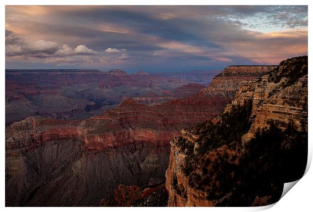 Sunset at Yavapai Point, Grand Canyon Print by Thomas Schaeffer