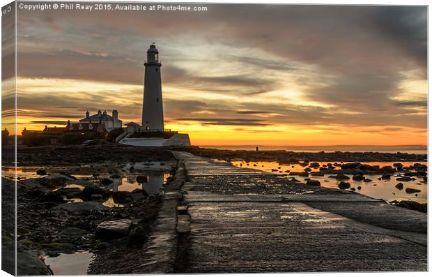  Low tide at St Mary`s Canvas Print by Phil Reay