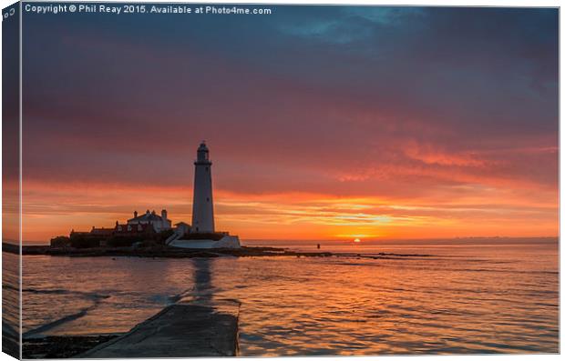  Sunrise at St Mary`s Canvas Print by Phil Reay