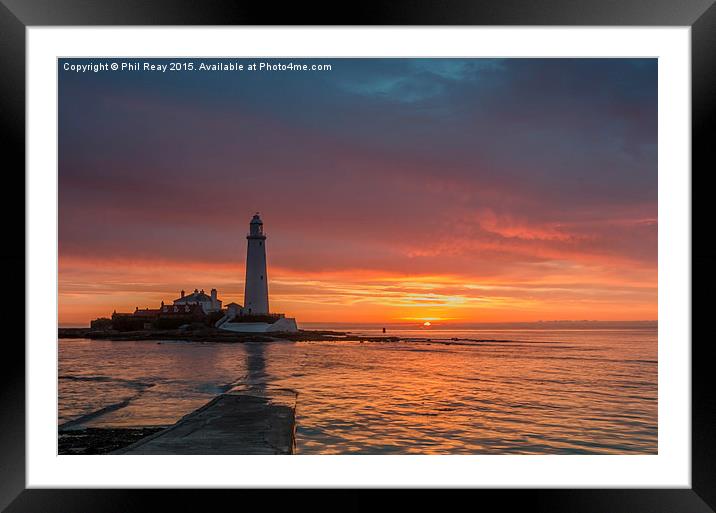  Sunrise at St Mary`s Framed Mounted Print by Phil Reay