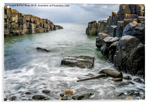  A secluded bay in Northumberland Acrylic by Phil Reay