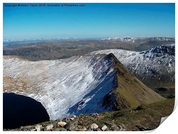 Striding Edge over Helvellyn Print by Adam Taylor