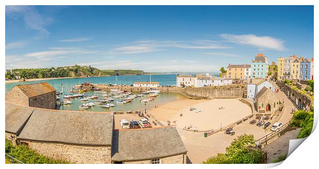 Tenby Harbour Summer Print by Malcolm McHugh