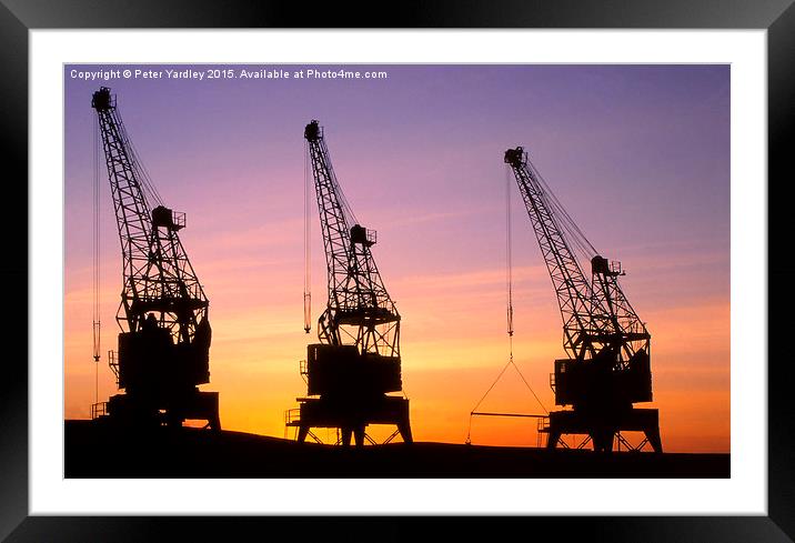  Dusk at the Docks #2 Framed Mounted Print by Peter Yardley