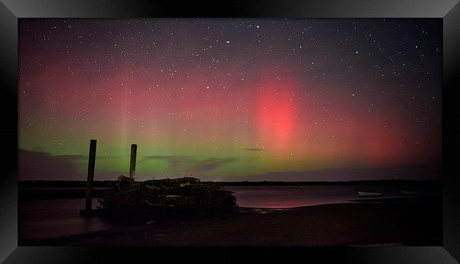  The Northern lights pay a visit to Brancaster Sta Framed Print by Gary Pearson