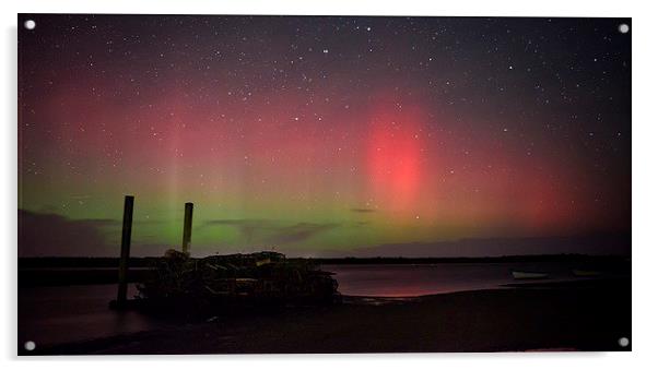  The Northern lights pay a visit to Brancaster Sta Acrylic by Gary Pearson