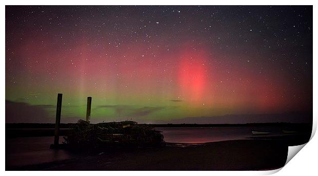 The Northern lights pay a visit to Brancaster Sta Print by Gary Pearson