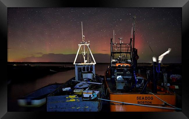  The Northern lights pay a rare visit to Brancaste Framed Print by Gary Pearson