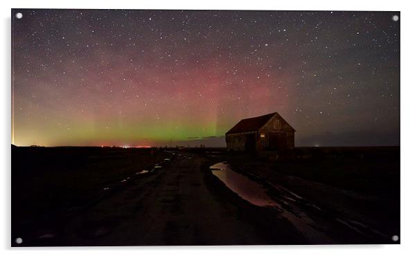  The Northern lights pay a rare visit to Thornham  Acrylic by Gary Pearson