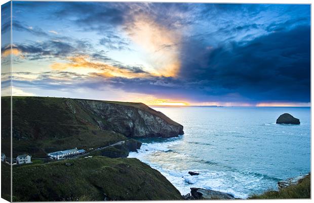 Storm over Pentire Head Canvas Print by David Wilkins