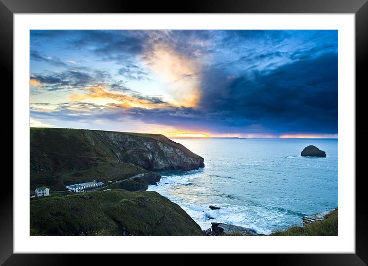 Storm over Pentire Head Framed Mounted Print by David Wilkins