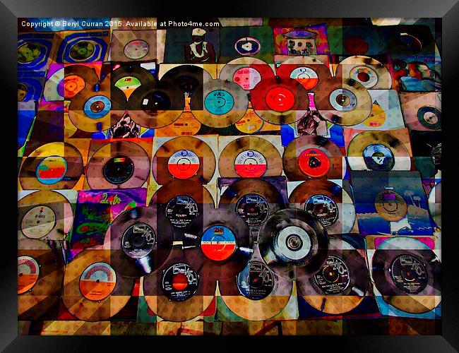 Retro Vinyl Music Collection Framed Print by Beryl Curran