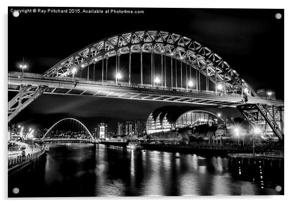 Tyne Bridge Mono Acrylic by Ray Pritchard