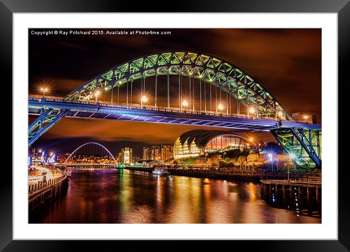 Night Tyne Framed Mounted Print by Ray Pritchard