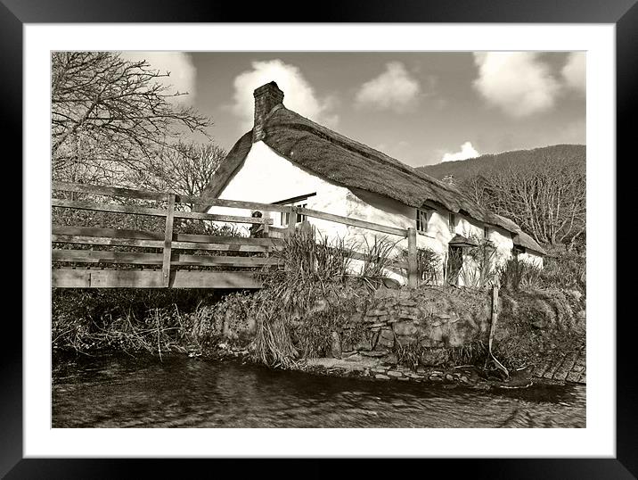 Cottage By The Stream Framed Mounted Print by Mike Gorton