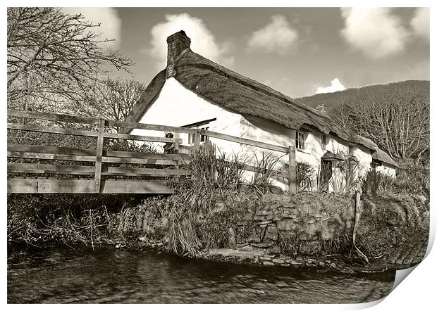 Cottage By The Stream Print by Mike Gorton