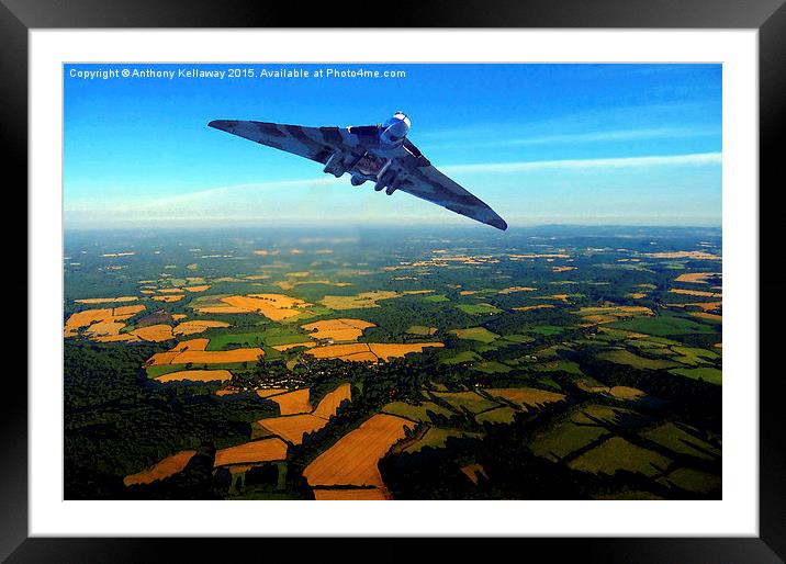  VULCAN BOMBER XH588 Framed Mounted Print by Anthony Kellaway
