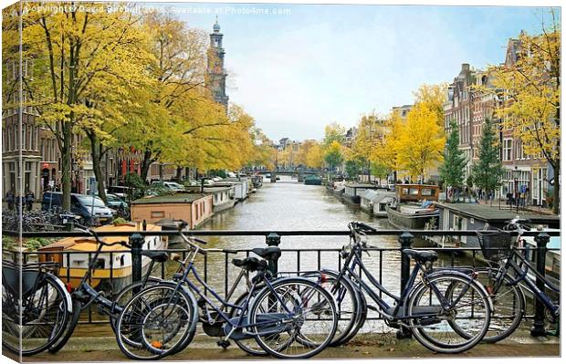  The Bicycle City of Amsterdam Canvas Print by David Birchall