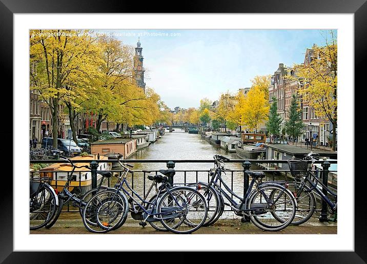  The Bicycle City of Amsterdam Framed Mounted Print by David Birchall