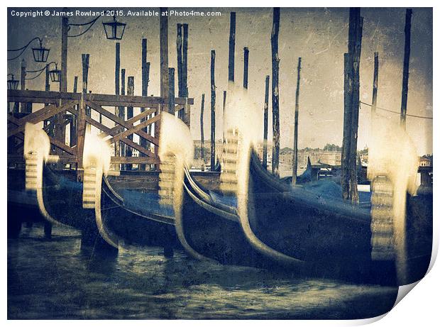 Bobbing Gondolas Print by James Rowland