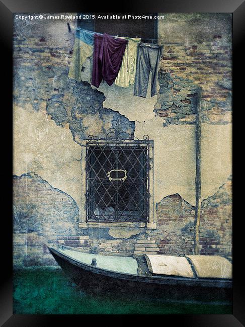 Old Wall and Washing Framed Print by James Rowland