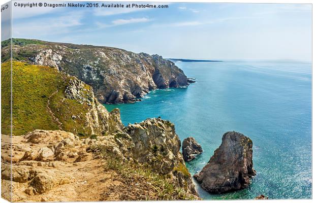 View from Cabo Da Roca, the western point of Europ Canvas Print by Dragomir Nikolov
