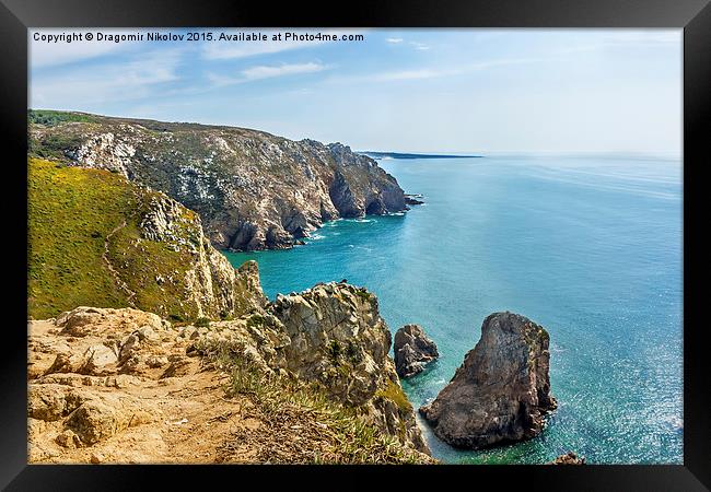 View from Cabo Da Roca, the western point of Europ Framed Print by Dragomir Nikolov