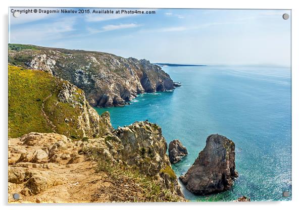 View from Cabo Da Roca, the western point of Europ Acrylic by Dragomir Nikolov