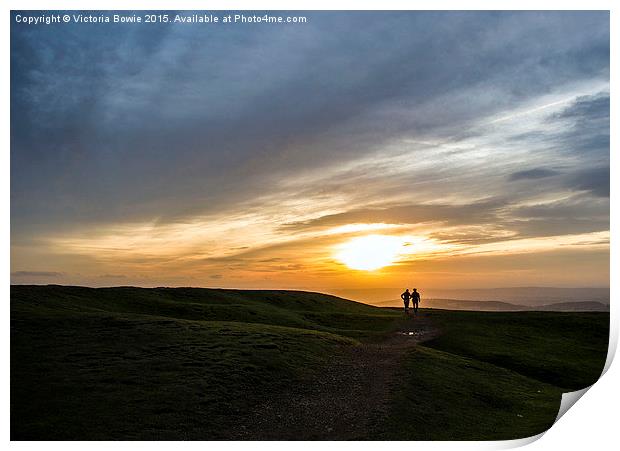  Sunset Over Malvern Hills Print by Victoria Bowie