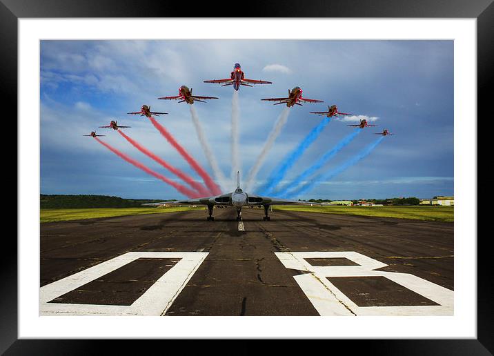 Red Arrows Vulcan XH558 Framed Mounted Print by Oxon Images