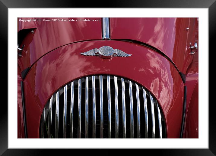  Red Morgan car bonnet and grille Framed Mounted Print by Phil Crean