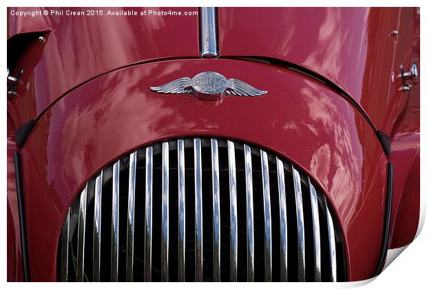  Red Morgan car bonnet and grille Print by Phil Crean